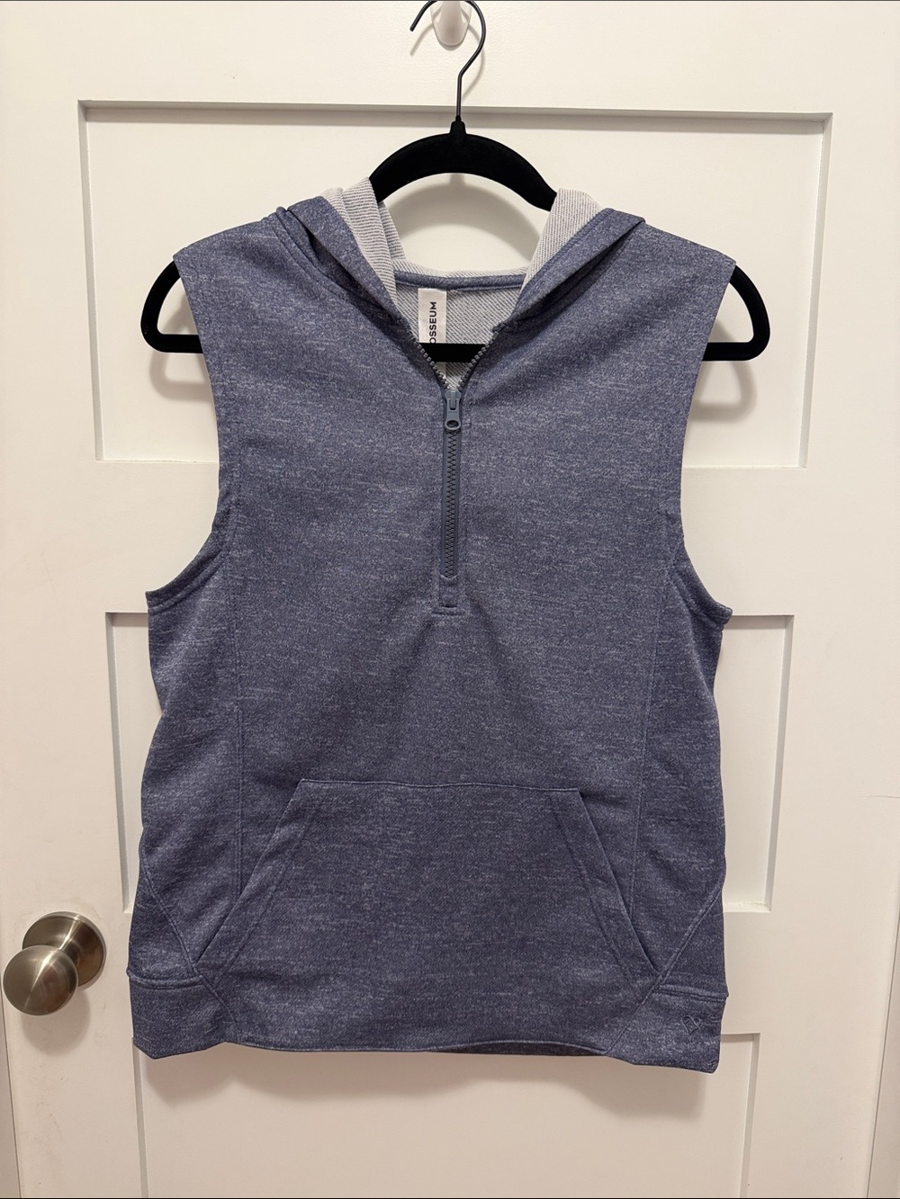 Colosseum Vanessa Sleeveless Half-Zip Hoodie - Heathered Blue